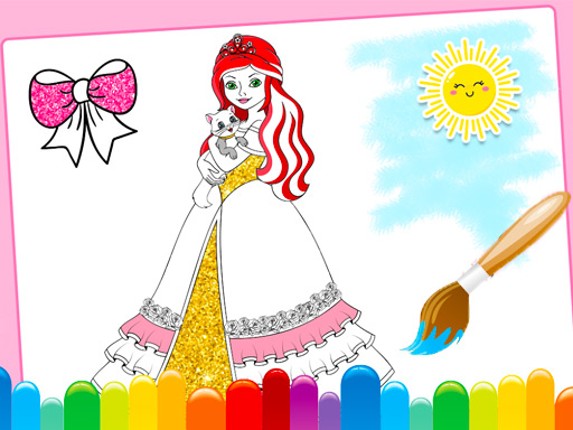 Princess Coloring Glitter Game Cover