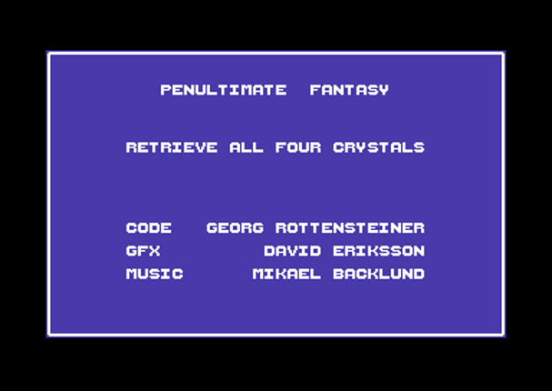 Penultimate Fantasy (C64 Cartridge) Game Cover