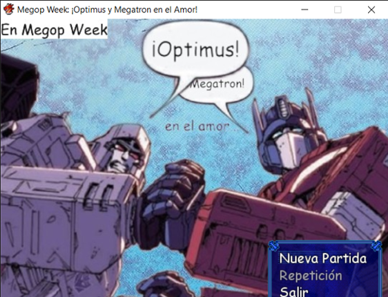 Megop Week: Megatron y Optimus prime en el amor Game Cover