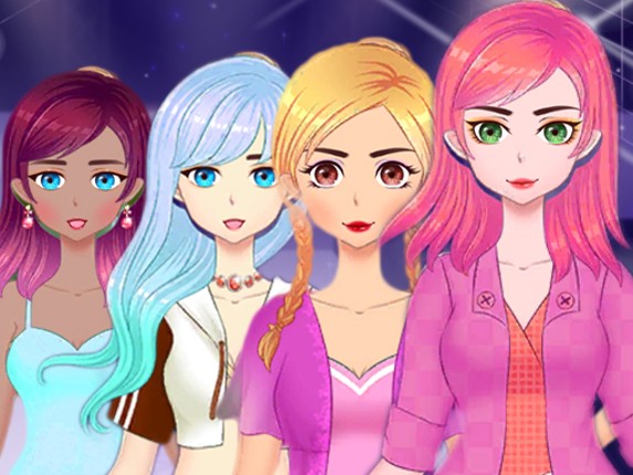 anime girls dress up and makeup game Game Cover