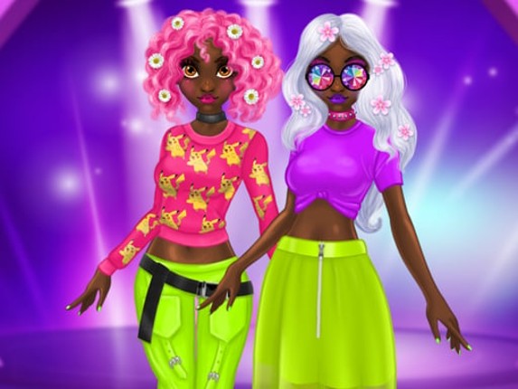 Princess Incredible Spring Neon Hairstyles Game Cover