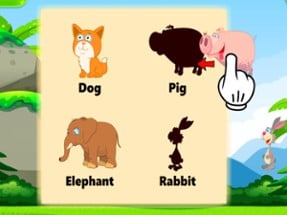 Vocabulary Animal Puzzle Matching Shadow for Kids Image