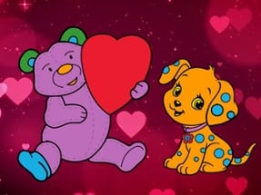 Valentine Pets Coloring Book Image