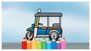 Car Coloring Painting And Drawing Game for Baby or Kid Doodle Picture Image
