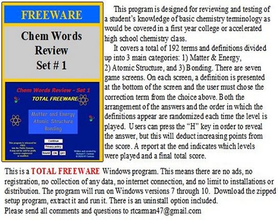 Chem-Words Review - Set 1 Game Cover