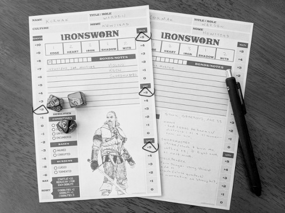 Ironsworn Half-Page Worksheets Game Cover