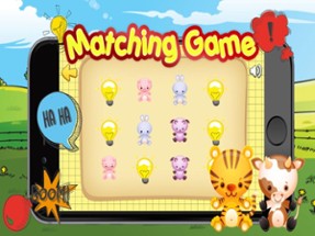 Animals matching game for kids preschool doodle Image