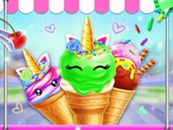 Unicorn Ice Cream Cone Maker Game Cover