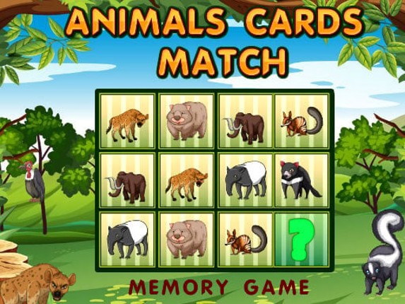 Animals Cards Match Game Cover