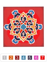 Mandala Cross Stitch Coloring Image