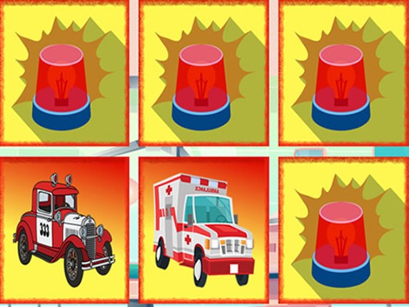 Emergency Trucks Memory Game Cover