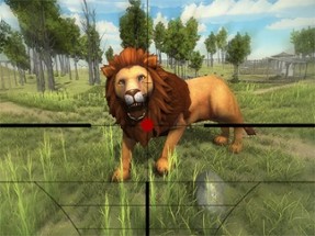 Lion Hunting 3D Image