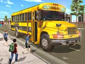 Real School Bus Driving Image