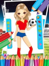 Pretty Girl Fashion Sport Coloring World - Paint And Draw Football For Kids Game Image