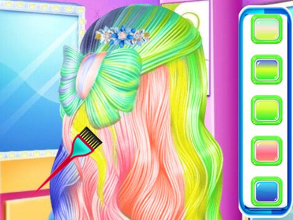 Fashion Rainbow Hairstyle Design Game Cover