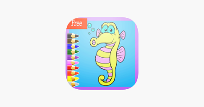 Cute Sea Animals Coloring Book:learn to paint and drawing easy Image