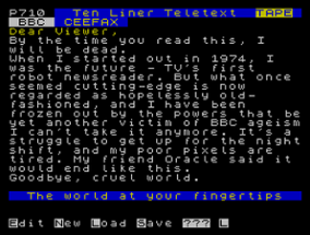Ten Liner Teletext (ZX Spectrum) by Matthew Begg Image