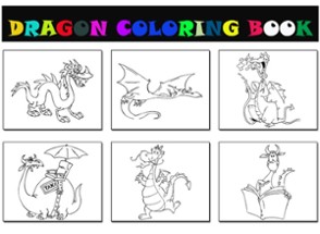 Learn to Color Wizard with Fantasy Dragon Image