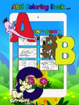 Kids ABC animals Cartoon words Coloring book page Image