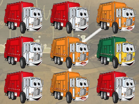 Garbage Trucks Matching Game Cover