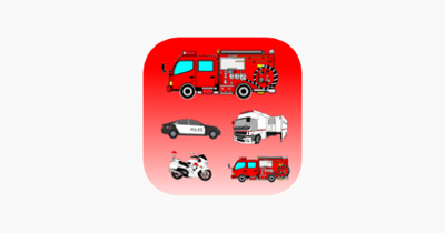 Which is the same Emergency Vehicle (Fire Truck, Ambulance ,Police Car)? Image