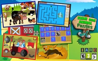 Kids Farm and Animal Jigsaw Puzzle - educational young childrens game for preschool and toddlers Image