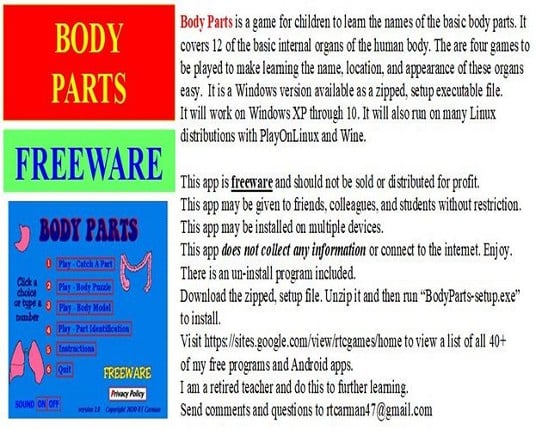 Body Parts Window's Game Game Cover