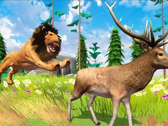 Realistic Lion Hunting Animal 2024 Game Cover