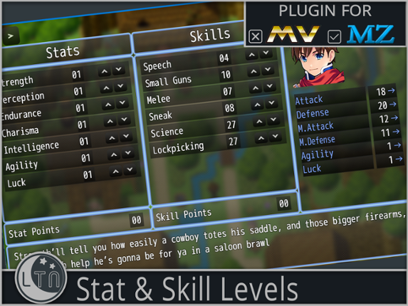 Stat & Skill Levels for RPG Maker MZ Game Cover