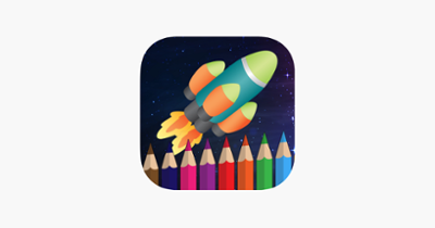 Rocket space coloring book for kids games Image