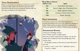 wild magic artificer (5e) Image