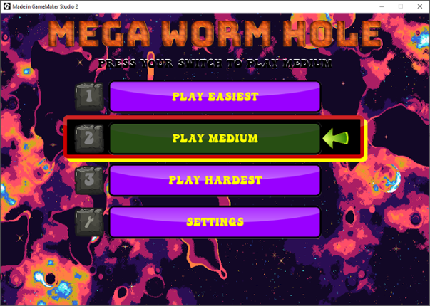 Mega Worm Hole - Accessible Game - One Button Simple Control System Game Cover