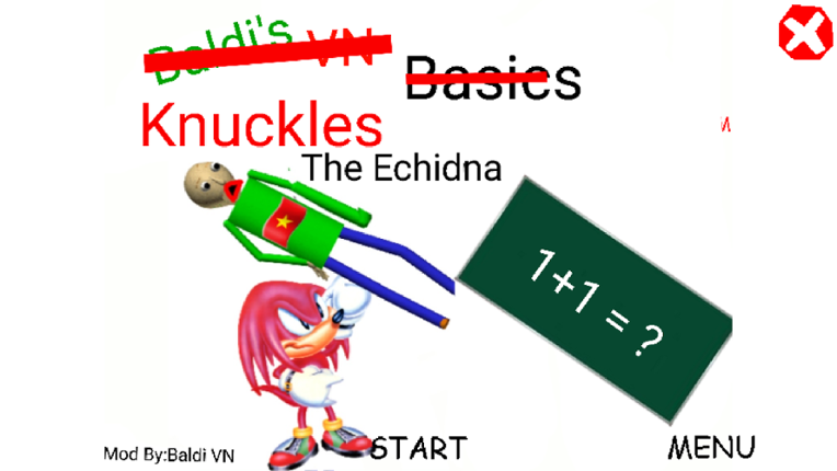 Knuckles The Echidna Bang Baldi VN Game Cover