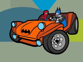 Superhero Cars Coloring Book Image