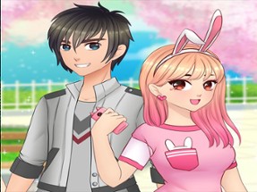 Anime High School Couple - First Date Makeover Image