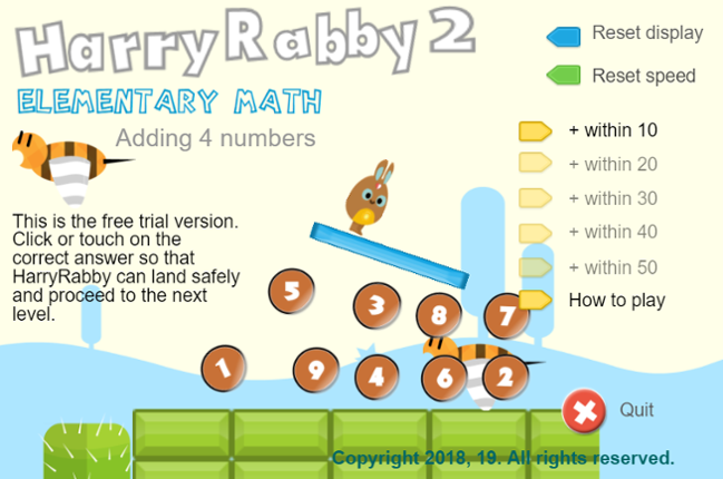 HarryRabby Elementary Math - Adding 4 Numbers Game Cover