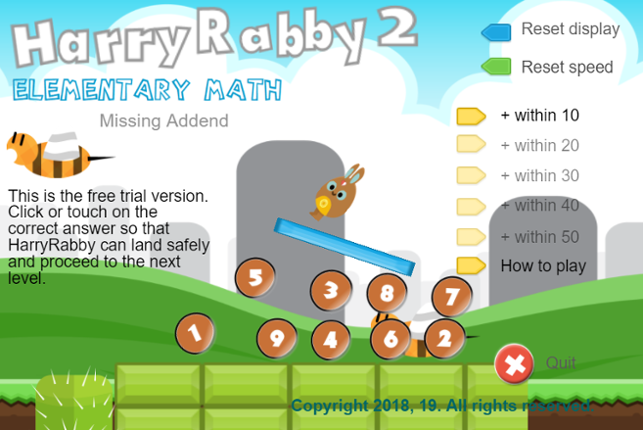 HarryRabby 2 Elementary Math - Missing addends Game Cover