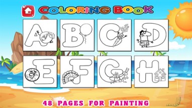 123 ABC Alphabet Kids Coloring Book Free - Phonics Image