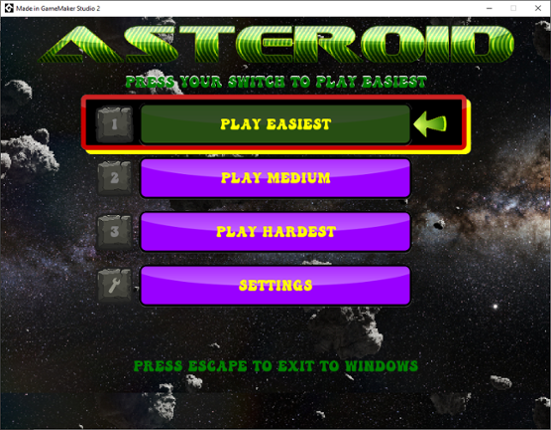 Asteroid -  - Accessible Game - One Button Simple Control System Game Cover