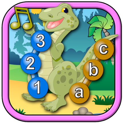 Kids Dinosaur Join and Connect the Dots Puzzles - Rex teaches the ABC numbers and counting Game Cover