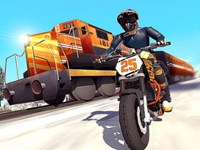 Tricky Bike Stunt vs Train Racing Game Image