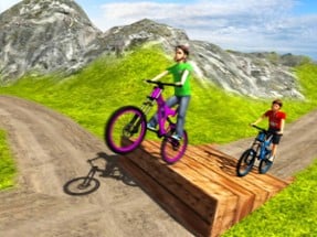 Uphill Bicycle Rider Kids - Offroad Mountain Climb Image