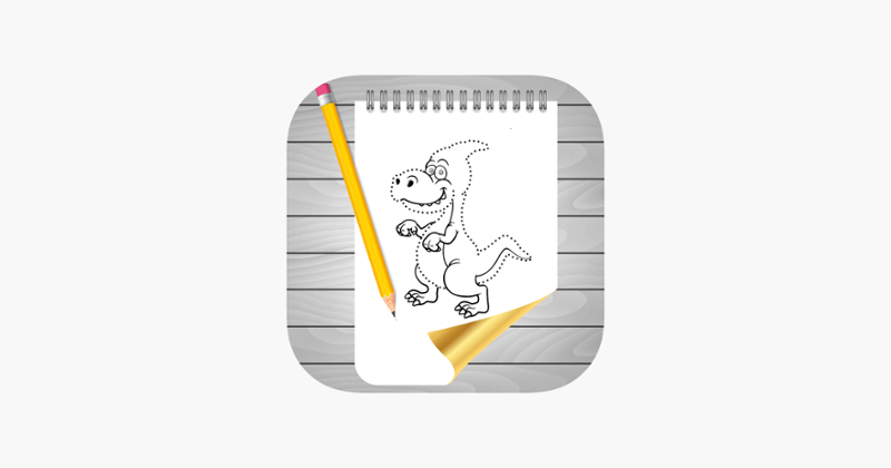 Coloring Book and Drawing Dinosaur on Sketch Line Game Cover