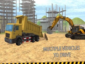 Excavator Crane: Bulldozer &amp; Concrete Loader Drive Image