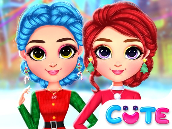 Rainbow Girls Christmas Outfits Game Cover