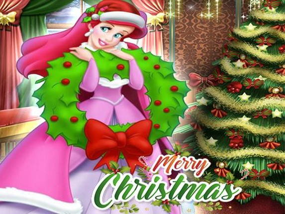 Ariel The Little Mermaid Christmas Dres Up Game Cover