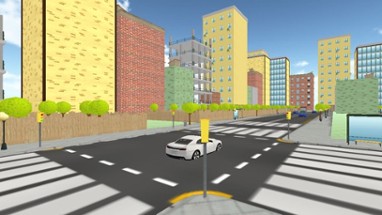 VR Real Traffic Road Crossing For Virtual Glasses Image