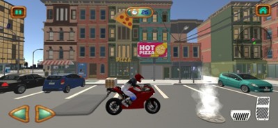 City Pizza Delivery Bike Rider Image