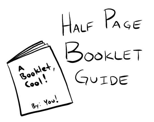 Half Page Zine Booklet Guide Game Cover