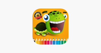 The Turtle Cartoon Paint and Coloring Book Learning Skill - Fun Games Free For Kids Image